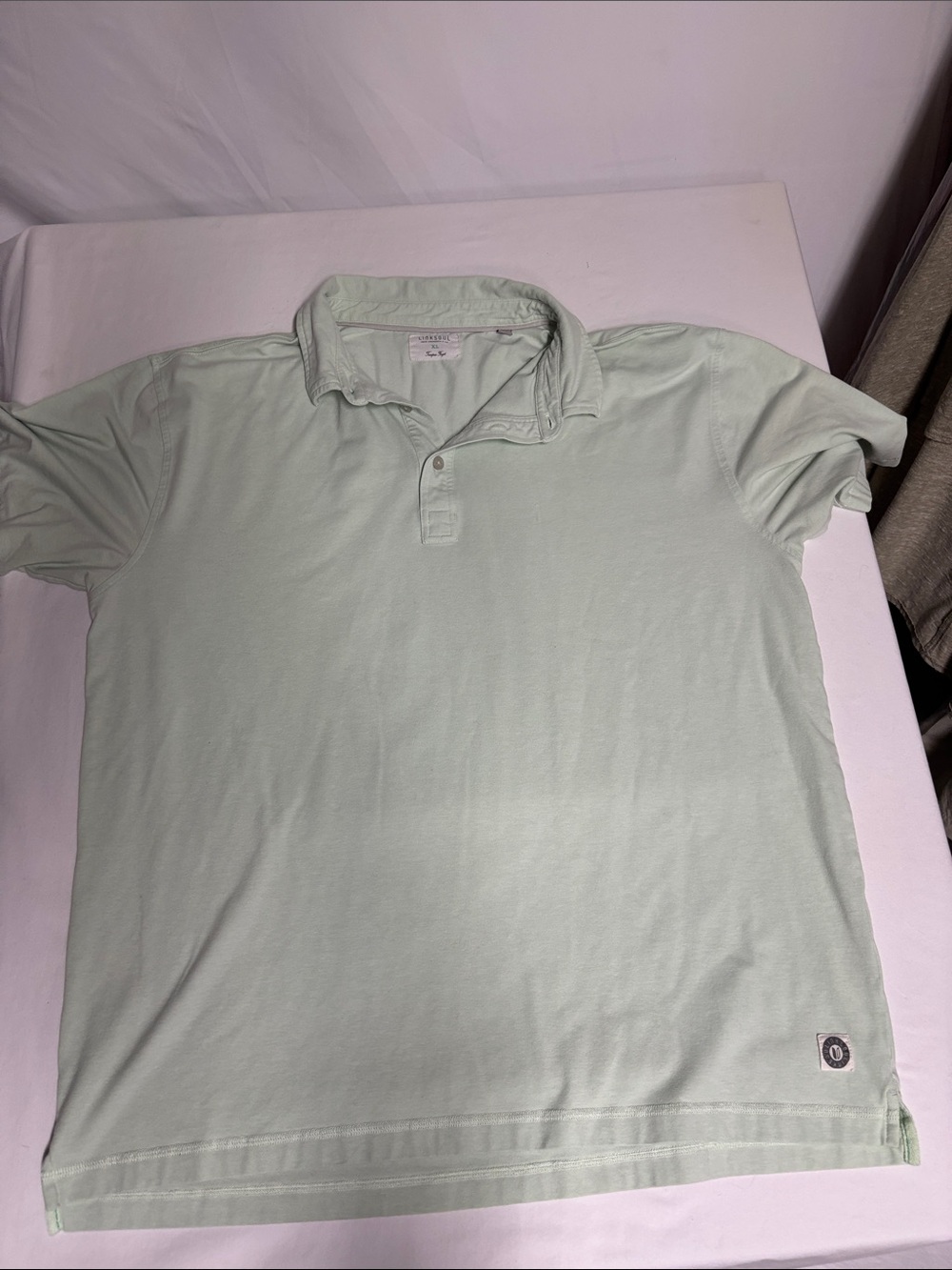 LinkSoul Polo Shirt Men XL Seafoam Green Cotton Blend Golf Coastal